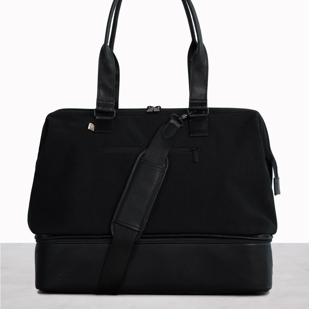 Beis black weekender bag